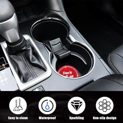 Ziciner 2 Pack Bling Car Cup Holder Coaster, 2.75 Inch Anti-Slip Auto Insert - Image 3