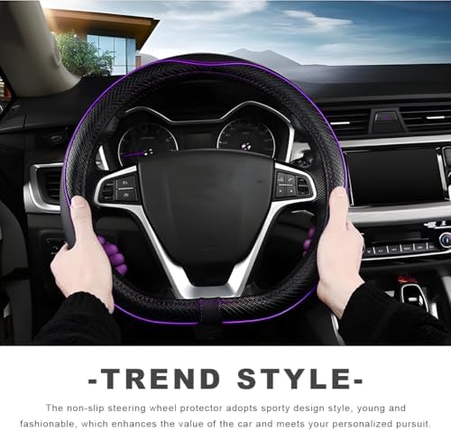 Car Steering Wheel Cover, 15 Inch Anti-Slip Breathable Leather Auto Steering - Image 5