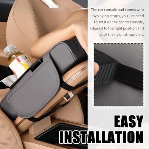 5-in-1 Car Center Console Cover, Leather Car Armrest Cover - Image 5