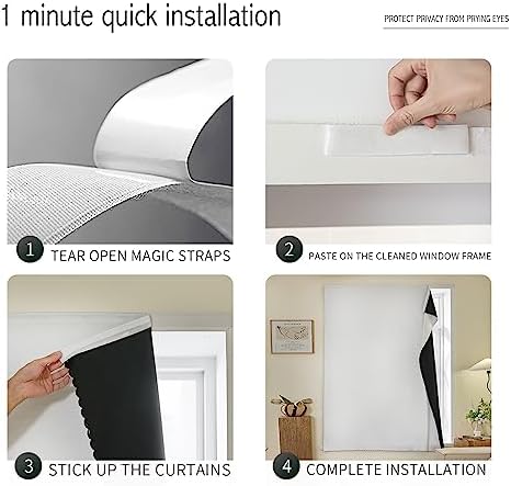 JILRON Magic Tape Stick on Portable Curtains - Image 4