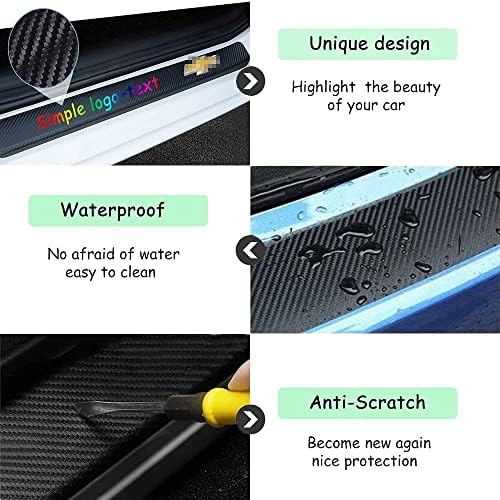 Custom Car Door Sill Protector Personalized Text/Logo Decal Decorative Carbon - Image 4
