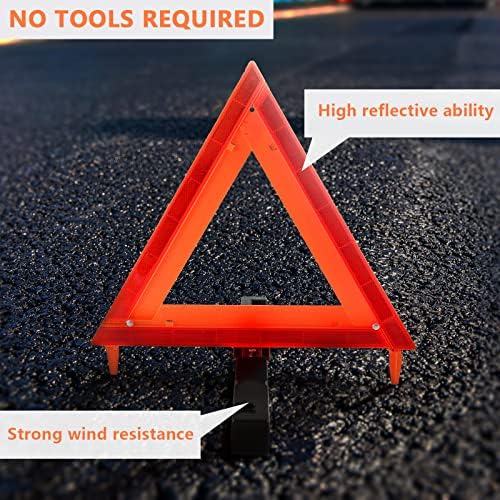 WORKKOOL 3 Pack Foldable Warning Reflective Triangles - Image 5