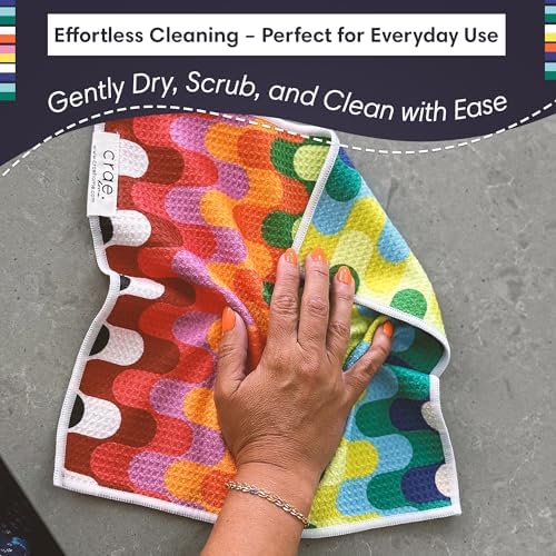 Double-Sided Microfiber Washcloths, Waffle Weave Kitchen Washcloths - Image 5
