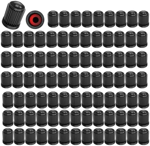 100 Pcs Valve Stem Caps Tire Caps Plastic Black Valve Tire Covers - Image 2