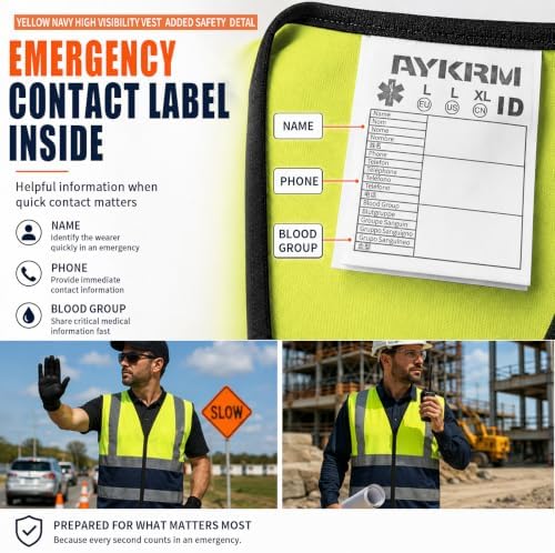AYKRM 12 colour High visibility viz vest hi vis viz reflective work - Image 6