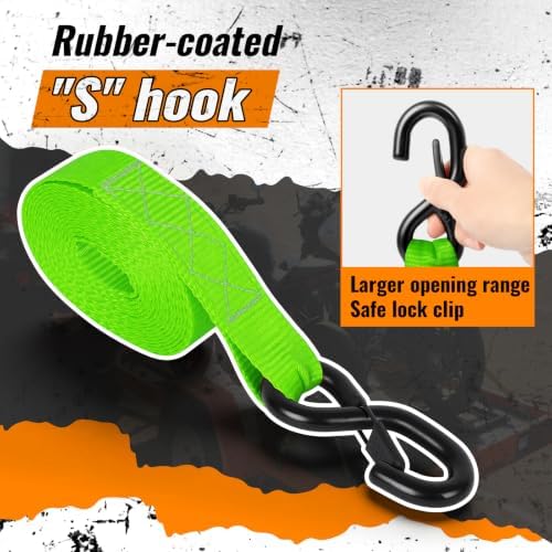 Retractable Ratchet Straps 4 Pack, 5208LBS Break Strength - Image 4