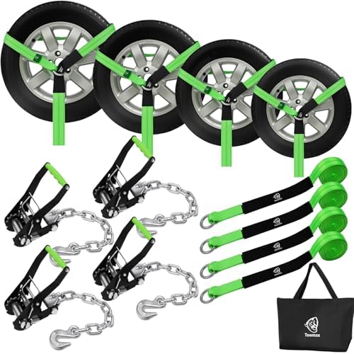 4 Pack Car Tie Down Straps for Trailers by Towmax