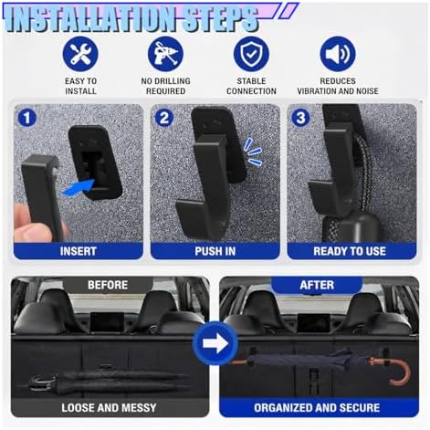 2PCS Car Trunk Umbrella Hook, Universal No Drilling Car Interior Storage Hanger - Image 6