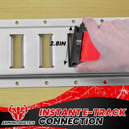 2 Pack E-Track Ratchet Straps, 4400LBS Break Strength, Standard E Track Fitting - Image 6