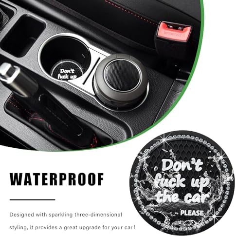 Ziciner 4 Pack Bling Car Cup Holder Coaster, 2.75 Inch Anti-Slip Auto Insert - Image 5