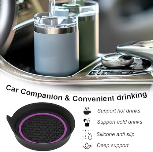 HZEL 4PCS 2.75 Inch PVC Car Cup Holder Coasters - Image 5