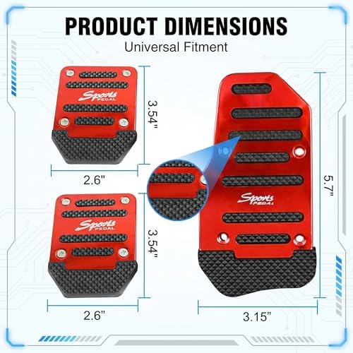 3 PCS Car Pedals Pads, Anti-slip Design, Manual Transmission Accelerator Brake - Image 3