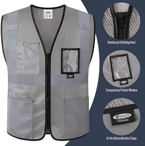 JKSafety Safety Vest for men women Hi Vis Vest - Image 3
