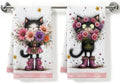 2 Pcs Funny Cat Kitchen Towels, Cat Theme Soft Absorbent Hand Tea Towels 04 by ZHAMEN