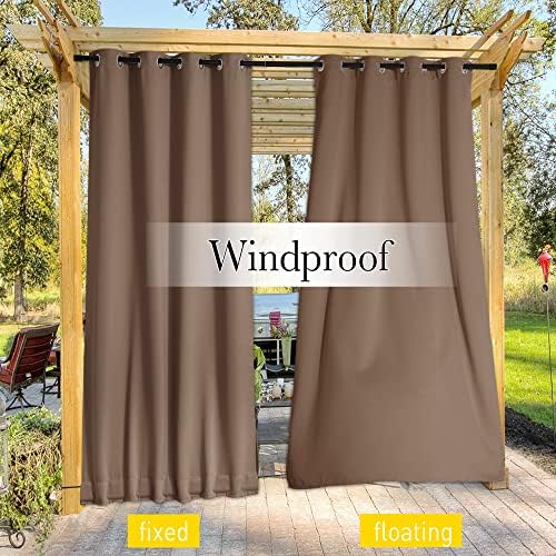 NICETOWN 2 Panels Outdoor Curtains Bottom Fixed - Image 5