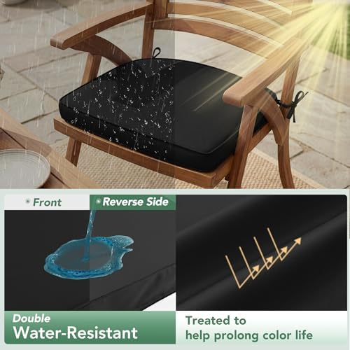 Outdoor Chair Cushions Set of 2: Waterproof & Fade Resistant Patio Furniture - Image 3