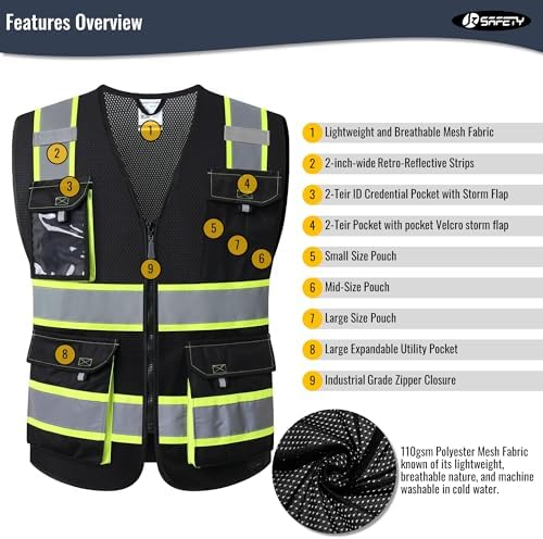 JKSafety Hi Vis Reflective Safety Vests - Image 4