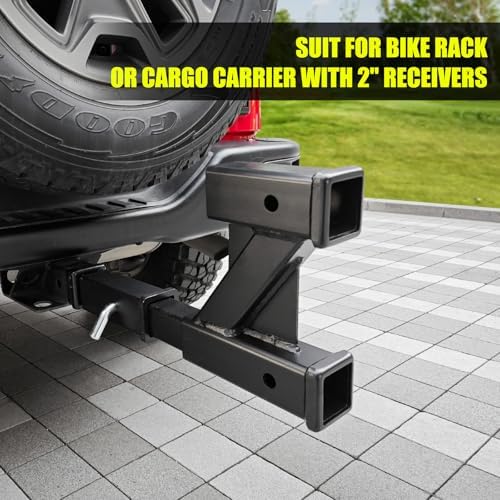 KAIRAY Double Hitch Receiver, 2 inch Trailer Dual Hitch Extension Riser - Image 5