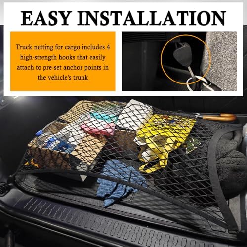 Upgrade Cargo Net for SUV with 4 Hooks Stretchy 32x23 to 63x47 - Image 4