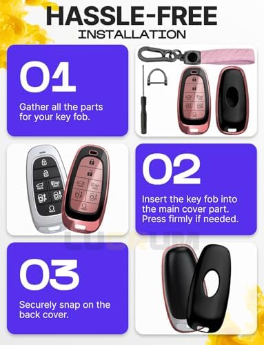 Lucrum Compatible with Hyundai Key Fob Cover & Keychain - Image 6