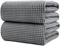 POLYTE 430 GSM Poly Blend Microfiber Waffle Bath Sheet XL Set, 35x70 in by Polyte
