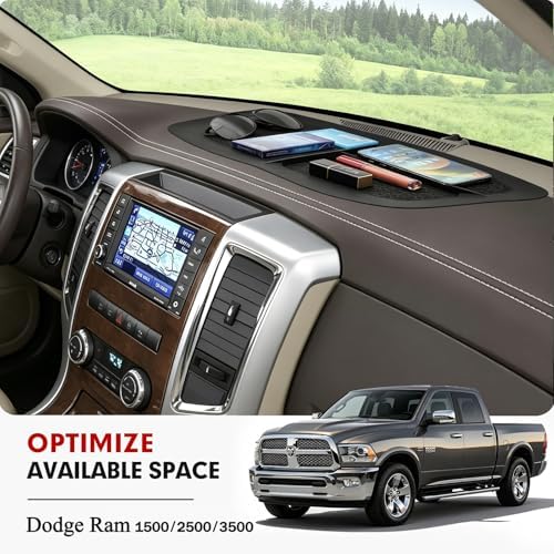 Autorder Dashboard Mat for 2011-2018 Dodge Ram 1500 2500 3500 Accessories - Image 2