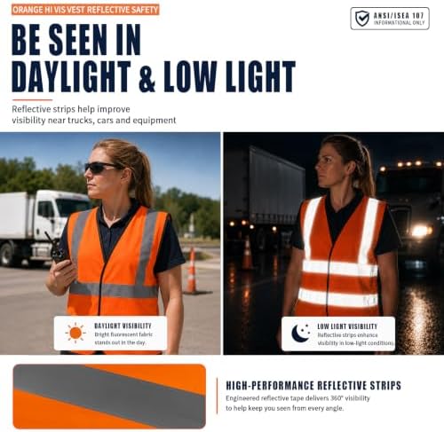 AYKRM 12 colour High visibility viz vest hi vis viz reflective work - Image 3
