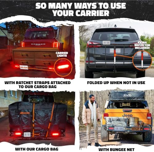 Mockins Trailer Hitch Cargo Carrier w/License Plate Holder & Rear Lights - Image 4