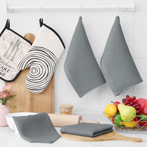 Homaxy 100% Cotton Waffle Weave Kitchen Dish Cloths 12-Pack - Image 6