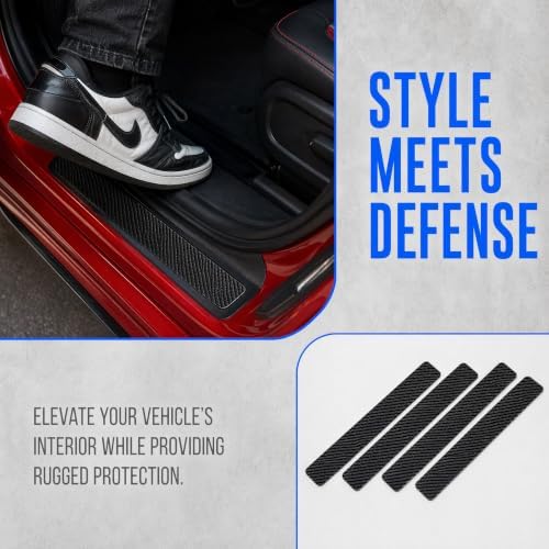 Door Sill Protector 4PCS, Carbon Fiber Anti-Scratch Door Entry Guard, - Image 6