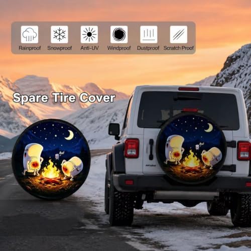 Spare Tire Cover with Marshmallow Campfire Wheel Protectors Weatherproof Spare - Image 3