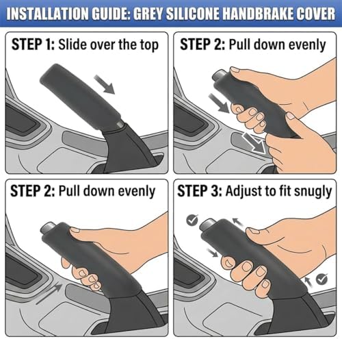 Car Handbrake Cover, Anti-Slip Silicone Automotive Handle Grip Protector - Image 4