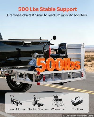 VEVOR Hitch Mount Wheelchair Carrier, 500LBS Mobility Scooter Carrier - Image 2