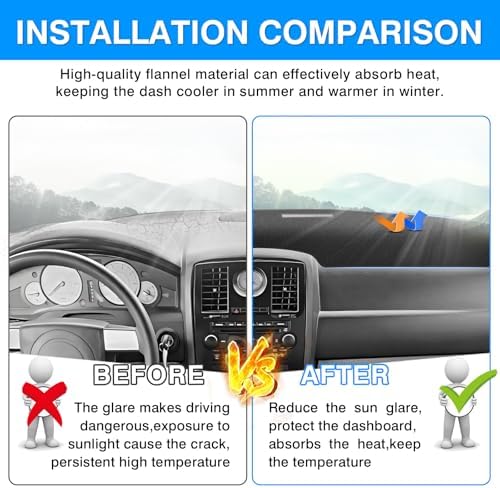 Autorder Dashboard Cover Mat for Chrysler 300 300C 2005-2010 Accessories Dash - Image 3