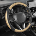 SEG Direct Car Steering Wheel Cover 14.5"-15" Golden Carbon Fiber Pattern by SEGDirect