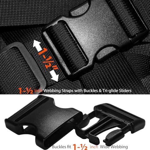 1-1/2 inch Straps Buckles Set: 6 yard Nylon Webbing Strap 1.5" Wide, 5 pack - Image 4