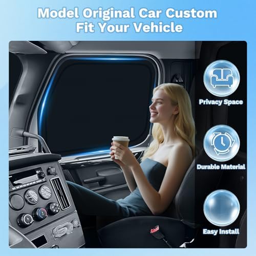 KUST Car Window Shades for Freightliner Cascadia 2018-2025 2026 Windshield Sun - Image 4