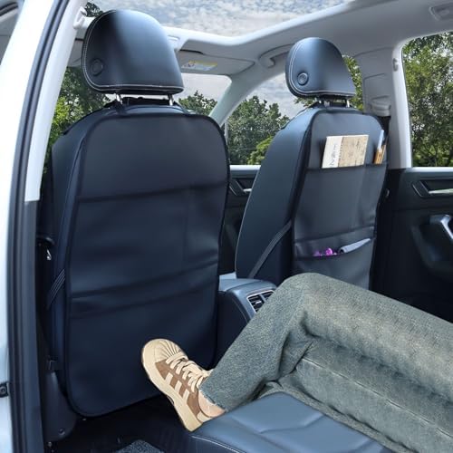 Kick Mat Back Seat Protector Waterproof Leather Car Seat Back Organizers Cover - Image 2