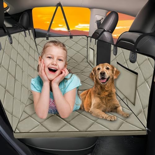 Hard Bottom Dog Car Seat Cover for Back Seat, Backseat Extender by ROUWINNE