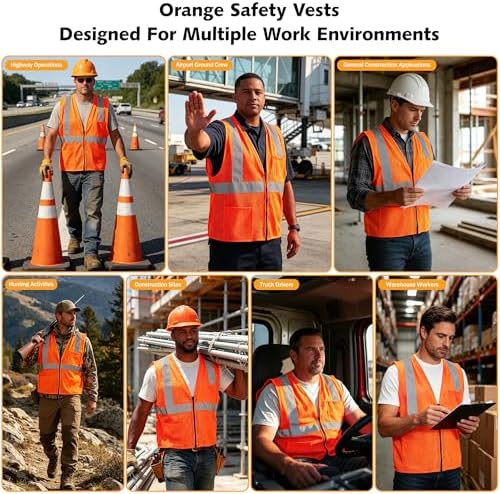 AYKRM 2 Pocket Mesh High Visibility Reflective Safety Vest - Image 6