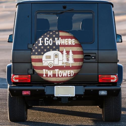 I Go Where I'm Towed Spare Tire Cover SUV Trailer Truck RV - Image 3