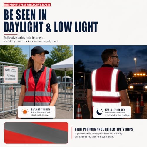 AYKRM 12 colour High visibility viz vest hi vis viz reflective work - Image 3