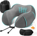 CloudBliss Neck Pillow for Airplanes, Memory Foam Travel Pillow by CloudBliss