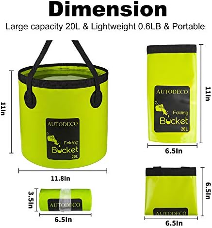 Collapsible Bucket 5 Gallon Container Folding Water Bucket Portable Wash Basin - Image 3