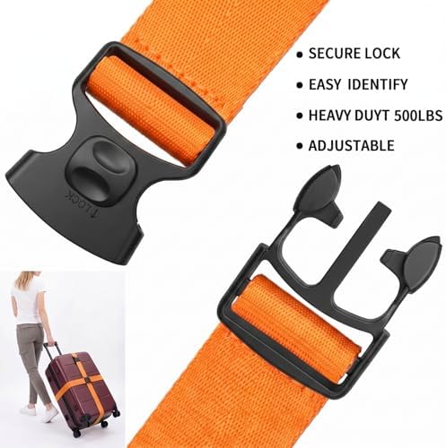 CLOLOP Luggage Strap 2 Pack, Heavy Duty Adjustable Suitcase Belt - Image 2