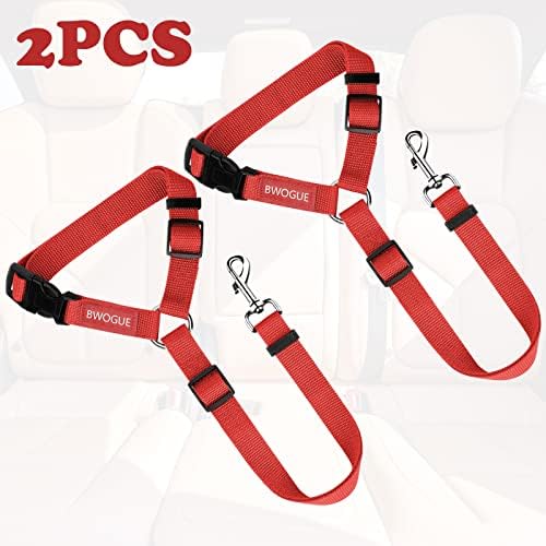BWOGUE 2 Pack Dog Seat Belt for Car, Headrest Restraint Safety Strap - Image 2