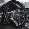 HAOKAY Top Grade Black Genuine Leather Steering Wheel Cover Women Men, Luxury by HAOKAYAUTOPRODUCTS