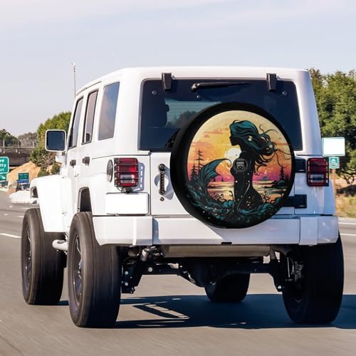 Beautiful Mermaid Silhouette Fresh Spare Tire Cover - Image 2