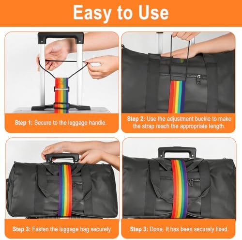 Luggage Strap Set, 4-Piece 10.2 to 15.7 inch Fabric Linking Bands and 2 Luggage - Image 4