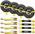 4 Pack Car Tie Down Straps for Trailers, 000LBS Break Strength Wheel Tire Tie by Nestilly